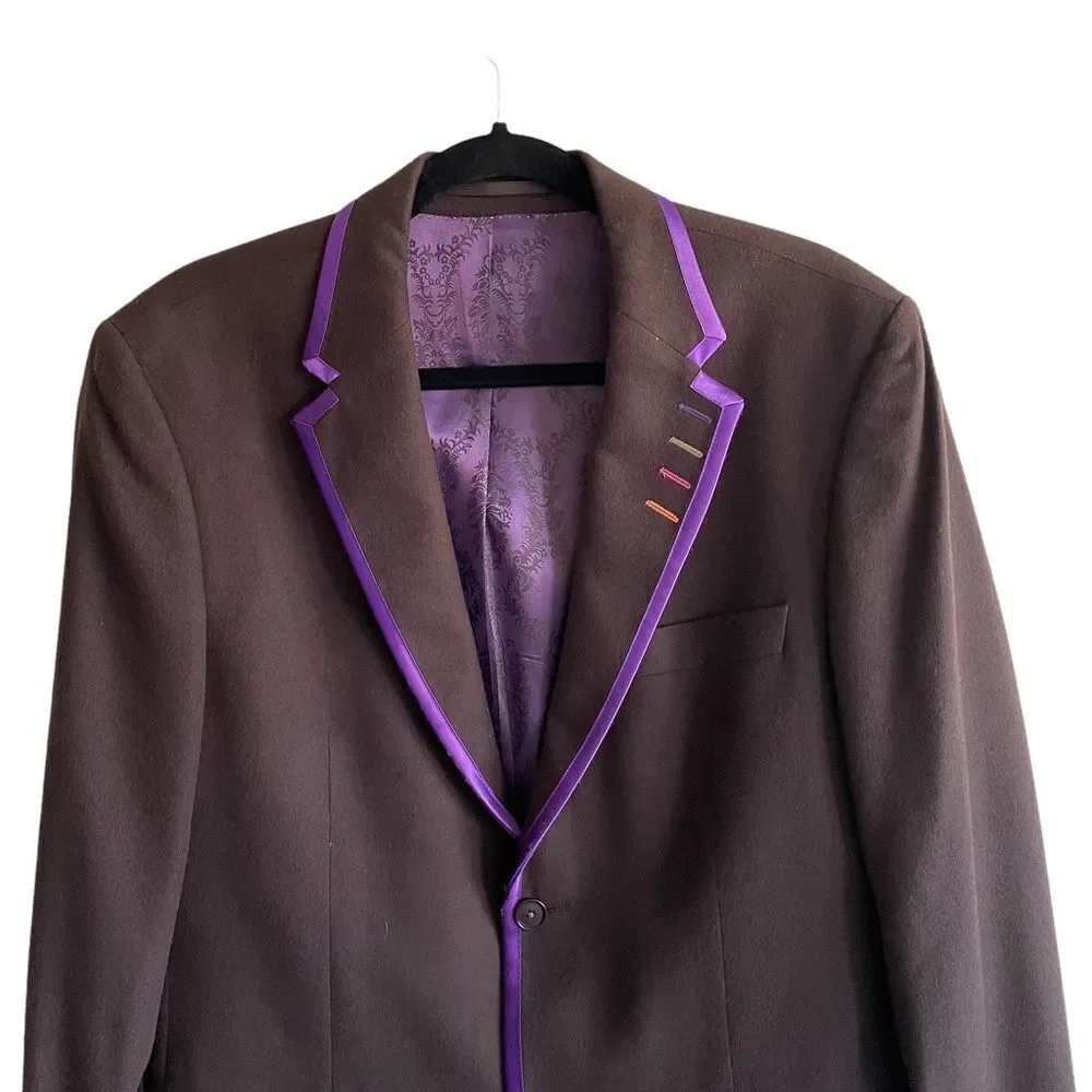 SAND COPENHAGEN Wool Cashmere Blazer Jacket Brown Purple 50R